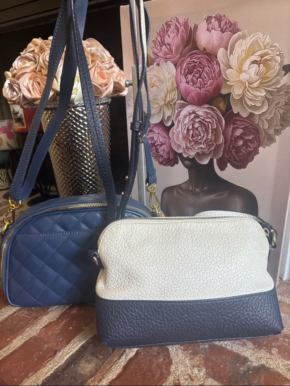 kate spade Navy and White Two-Tone Crossbody and Joy & Iman bag bundle - Picture 8 of 9